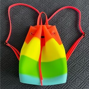 🌈 Rainbow Silicone Backpack Water-proof Eco-friendly Drawstring